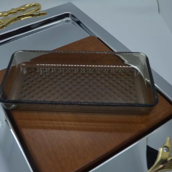 Kromex 60’s Chrome Stainless MCM Vogue Giftware Snack Serving Tray Original Box - Picture 2 of 15